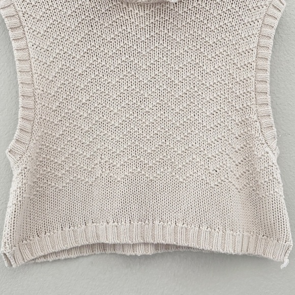 Free People Winding Road Tank Vest Chunky Knit Tan Pullover Preppy Casual L - Picture 8 of 14